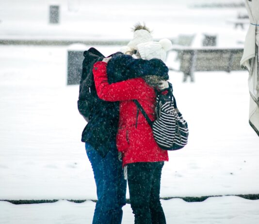 관계의 중요성: 사람들과의 연결 강화하기 person in red and black jacket and black pants carrying white dog on snow covered ground