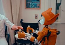 “AI와 함께하는 건강 관리, 내 일상을 바꾸는 똑똑한 습관” Man gives robot bottles on a tray